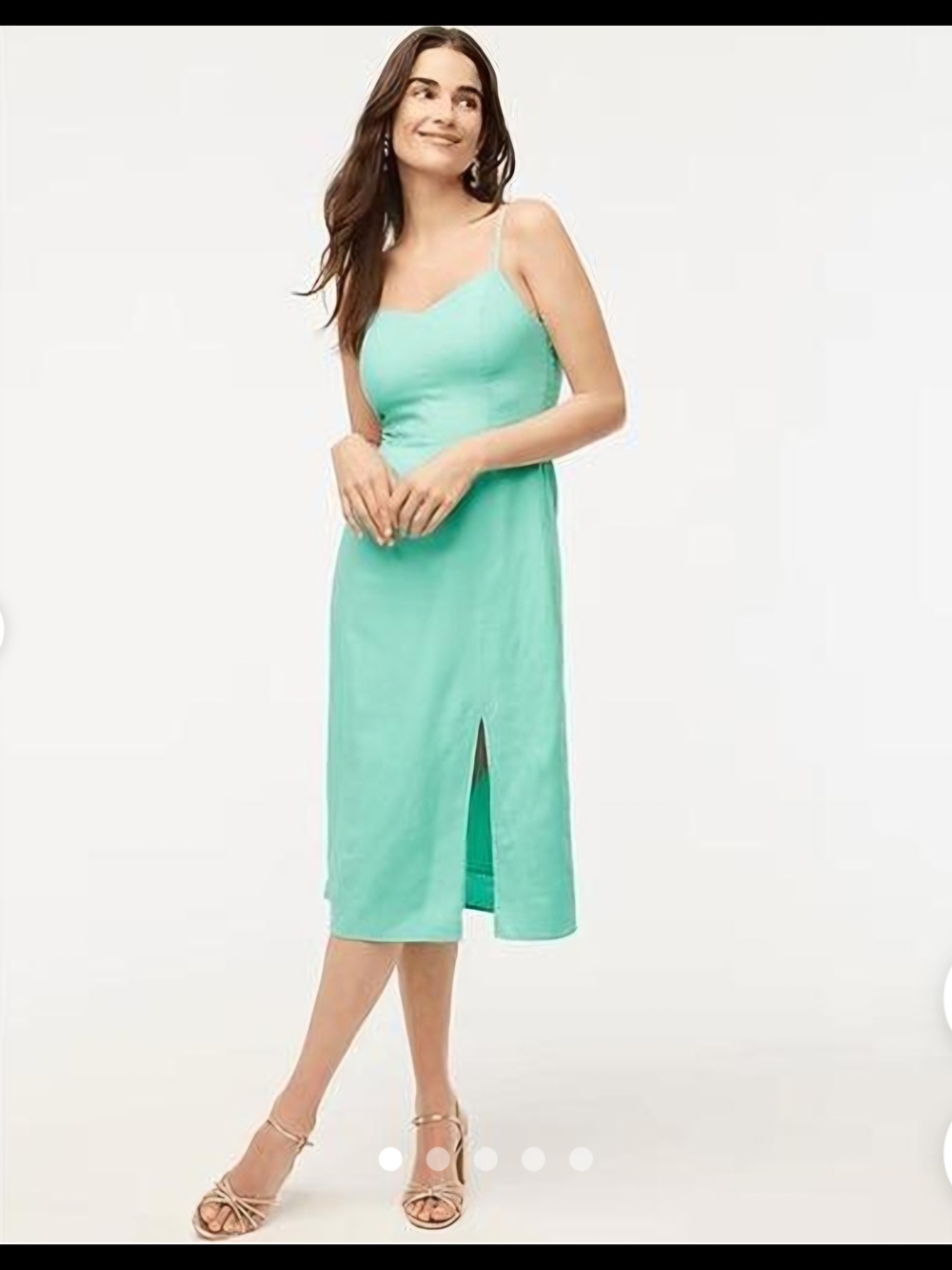 J Crew Factory 2025 Linen Blend Slip Dress Sun-Washed Mint Beachy Summer, 14